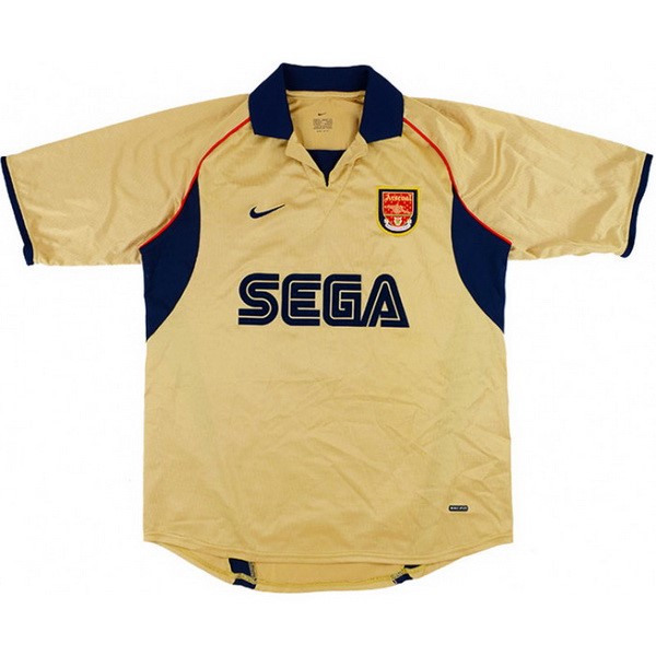 Tailandia Camiseta Arsenal 2ª Retro 2001 2002 Amarillo